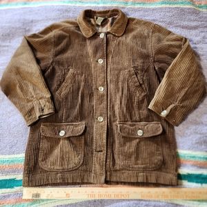 Vintage Corduroy Chore Barn Jacket 100% Cotton Women's Size Small Oversized